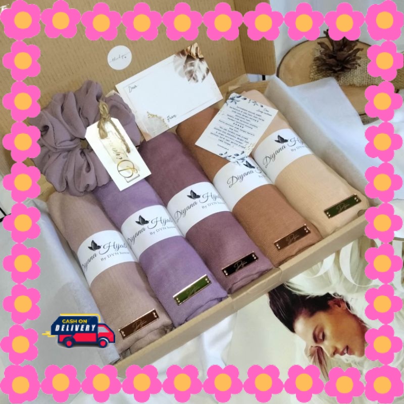HIJAB WANITA MUDA CASUAL Pashmina Girly Syar i JUMBO / ( HAMPERS BELLA ) GIFT BOX HIJAB / HAMPERS HI