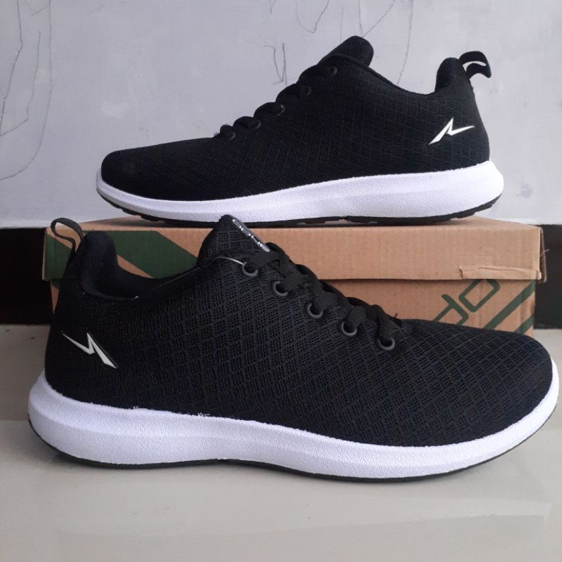 SEPATU ANDO BSC 21 HITAM PUTIH TALI 39-43 BLACK WHITE SNEAKERS SEKOLAH WANITA PRIA ANAK