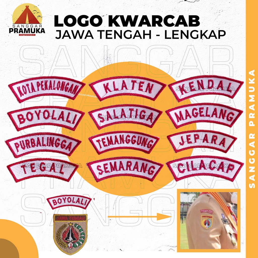 Kwarcab Lokasi Pramuka Kwarda Jawa Tengah dan Lokasi Seluruh Jawa Tengah Pramuka Logo Bordir