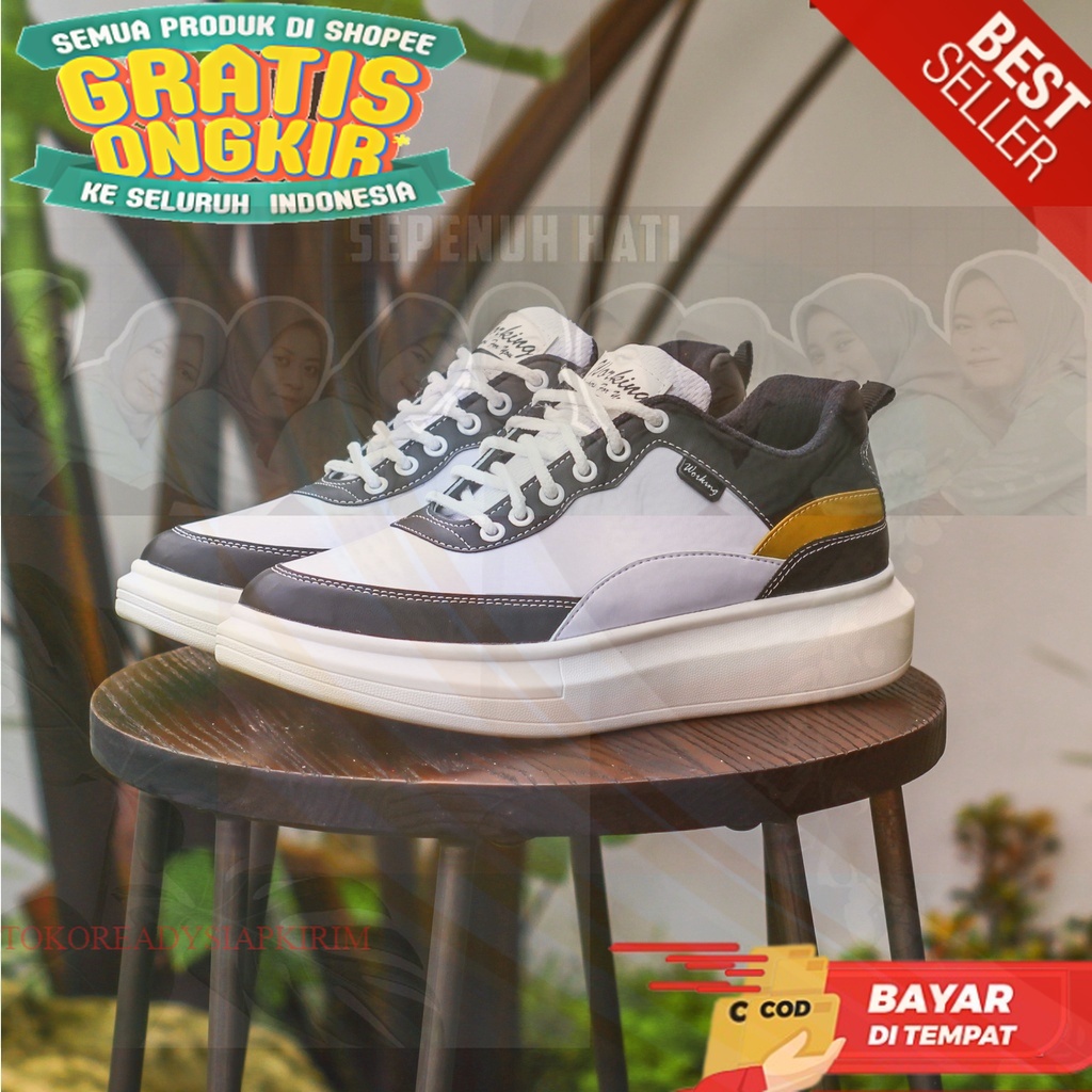 Sepatu Sneakers Working Running  Code T-14 Size 39 - 43 Import Asli Snekers Pria Sneaker Cowok Snike