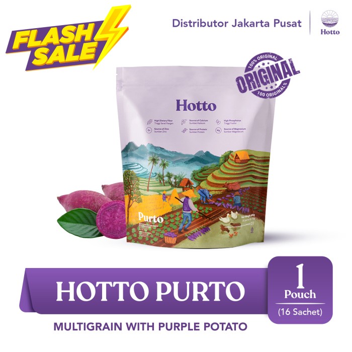 

FLASH SALE!!! Hotto Purto Pouch Oat Multigrain dengan Ubi Ungu - 1 Pouch