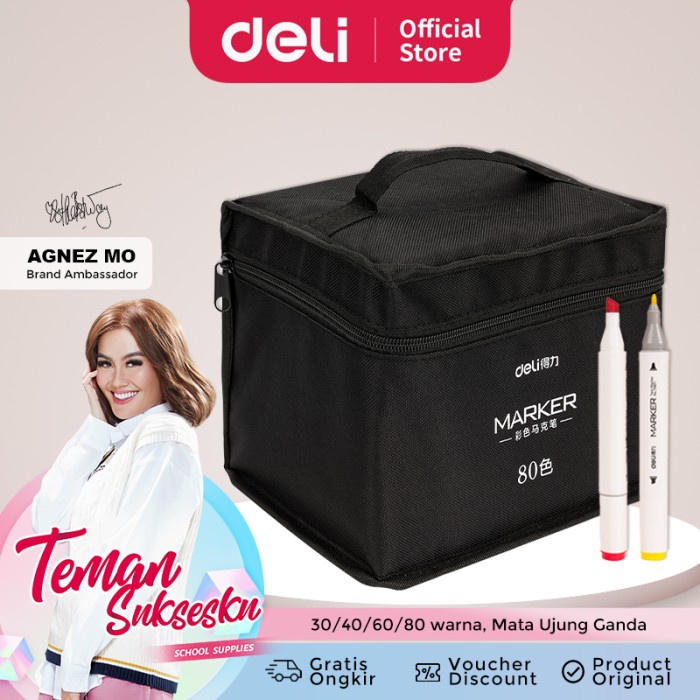 

[Terbaru] Deli Color Marker With Bag Spidol Warna Dengan Tas 30/40/60/80C 70807 - 30 WARNA