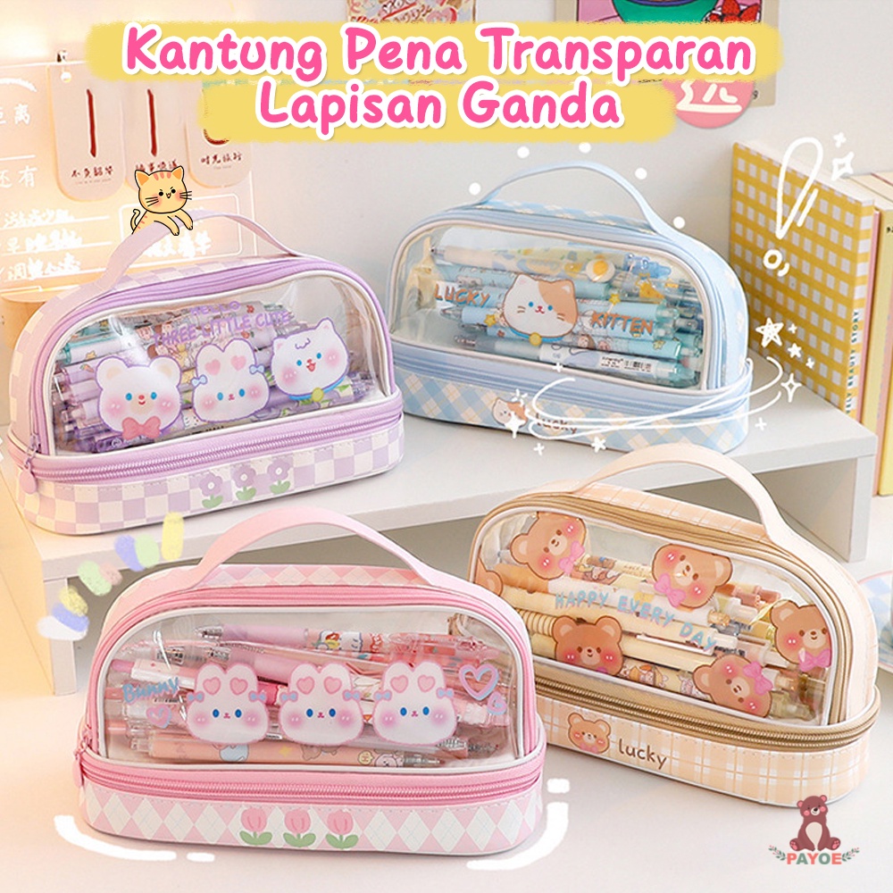 

RK PAYOE Kotak Tempat Pensil Kartun Transparan Anak