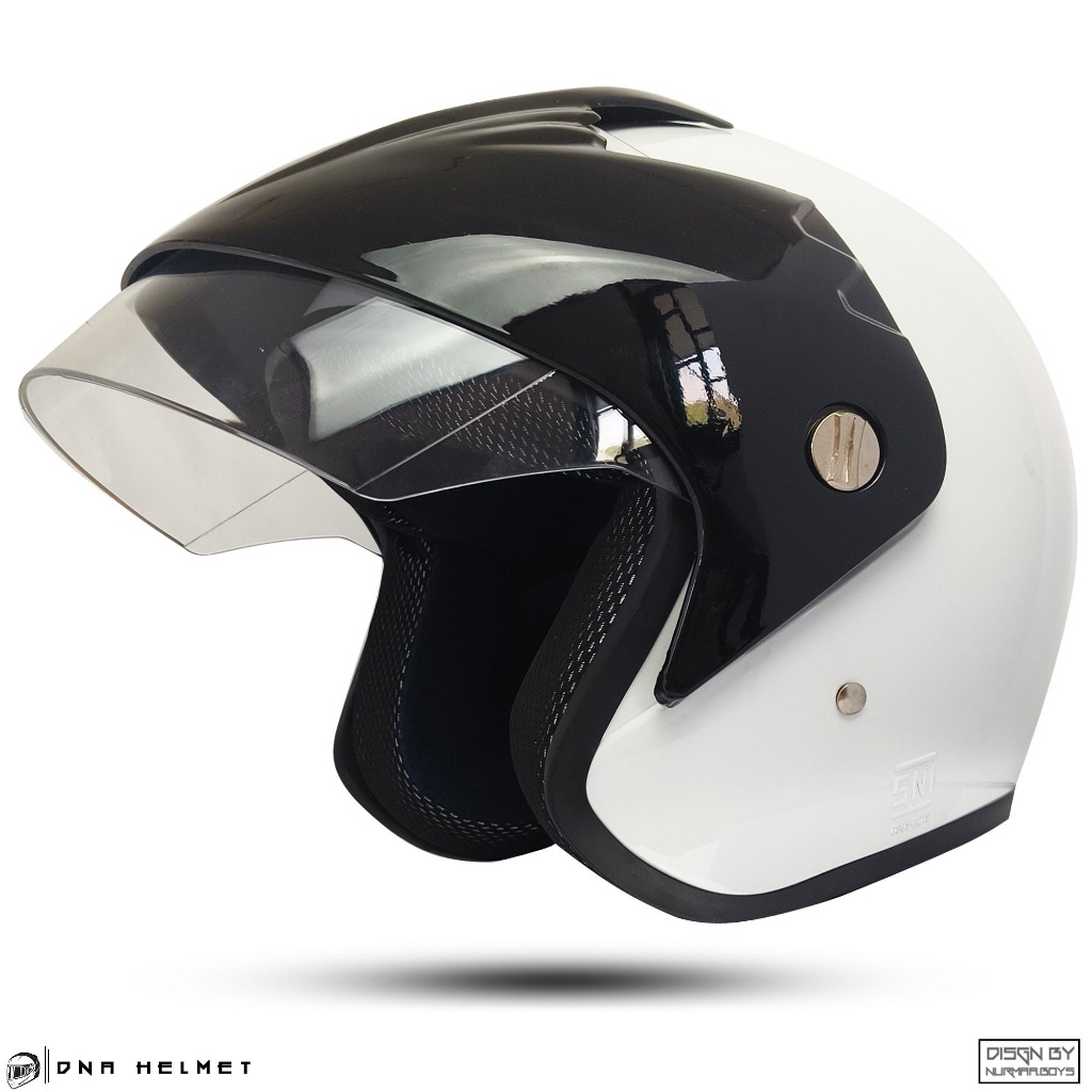 HELM HALF FACE CX390 BATMAN PUTIH / UNTUK PRIA DAN WANITA / HELM PREMIUM KEKINIAN / SNI