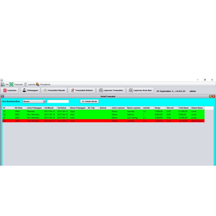 Aplikasi Laundry | Aplikasi Kasir Laundry Java | Priojava