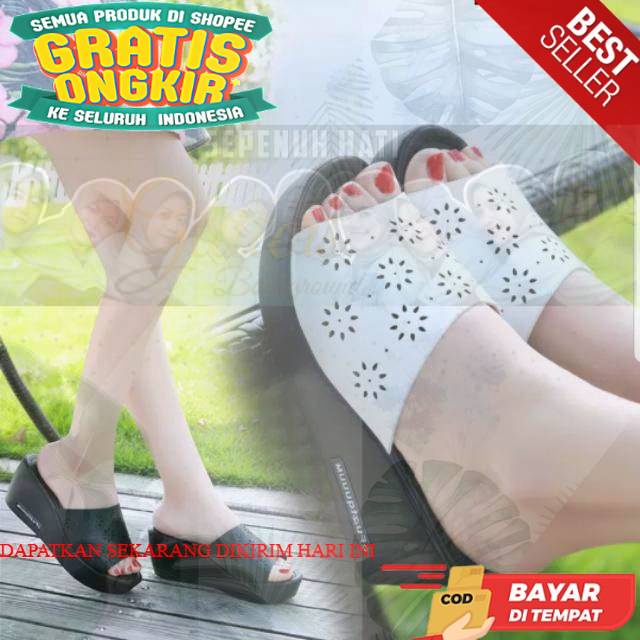 SEPATU CASUAL WEDGES WANITA IMPORT Hdr 03  laser   Bahan Sintetis 7cm SENDAL WEJES PEREMPUAN IMPOR W