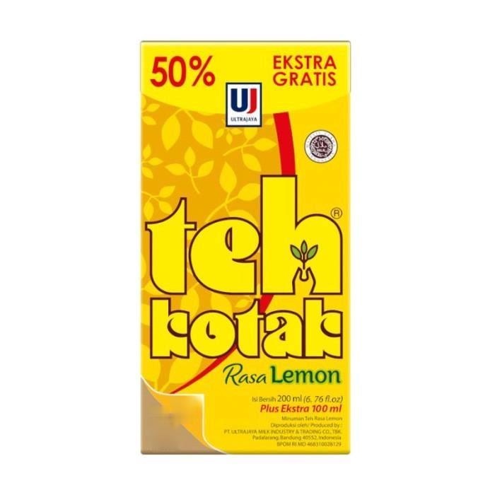 

ULTRA TEH KOTAK RASA LEMON EKSTRA 50% 200ML plus extra 100ml