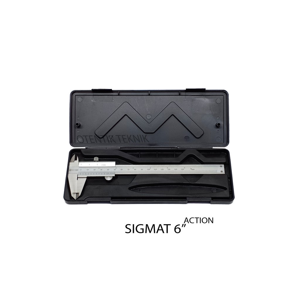 

ACTION SIGMAT 6 INCH - ACTION BRAND 6 INCI - JANGKA SORONG 0 - 150 MM - STAINLESS HARDENED VERNIER