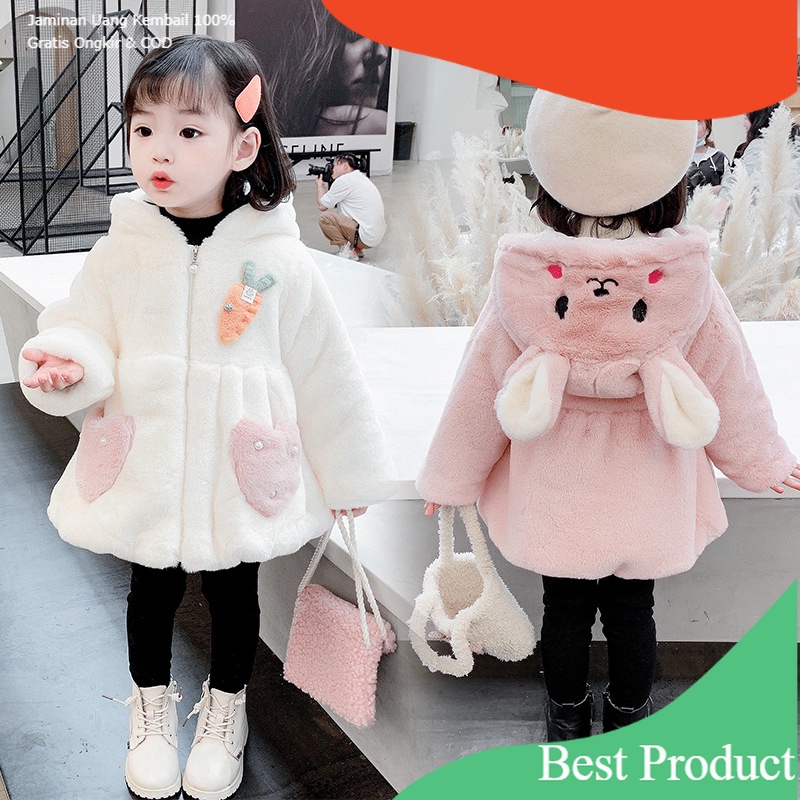Jaket Bulu Anak Bayi Perempuan Model Fox Jacket Bayi Perempuan 6 18 Bulan Import Cewek Jaket Anak 1 