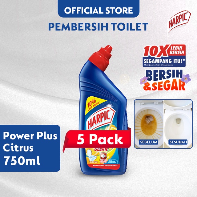 Harpic Power Plus Citrus 750ml (5pcs) Bottle [Pembersih Toilet]