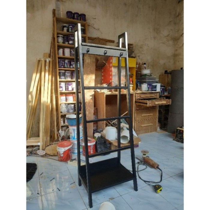 rak mukena minimalis - tempat mukena dan sajadah - rak - Hitam