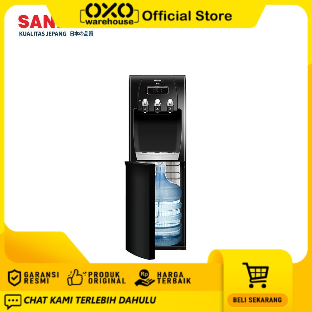 Sanken Dispenser Galon Bawah HWD-C523IC Hitam Bottom Loading
