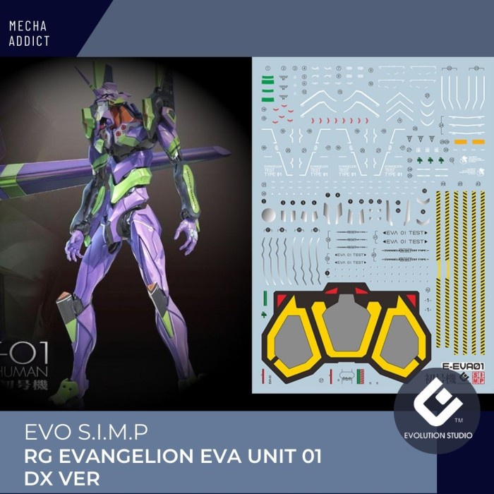 EVO SIMP Water Slide Decal RG EVANGELION EVA 01 DX VER - Fluorescent