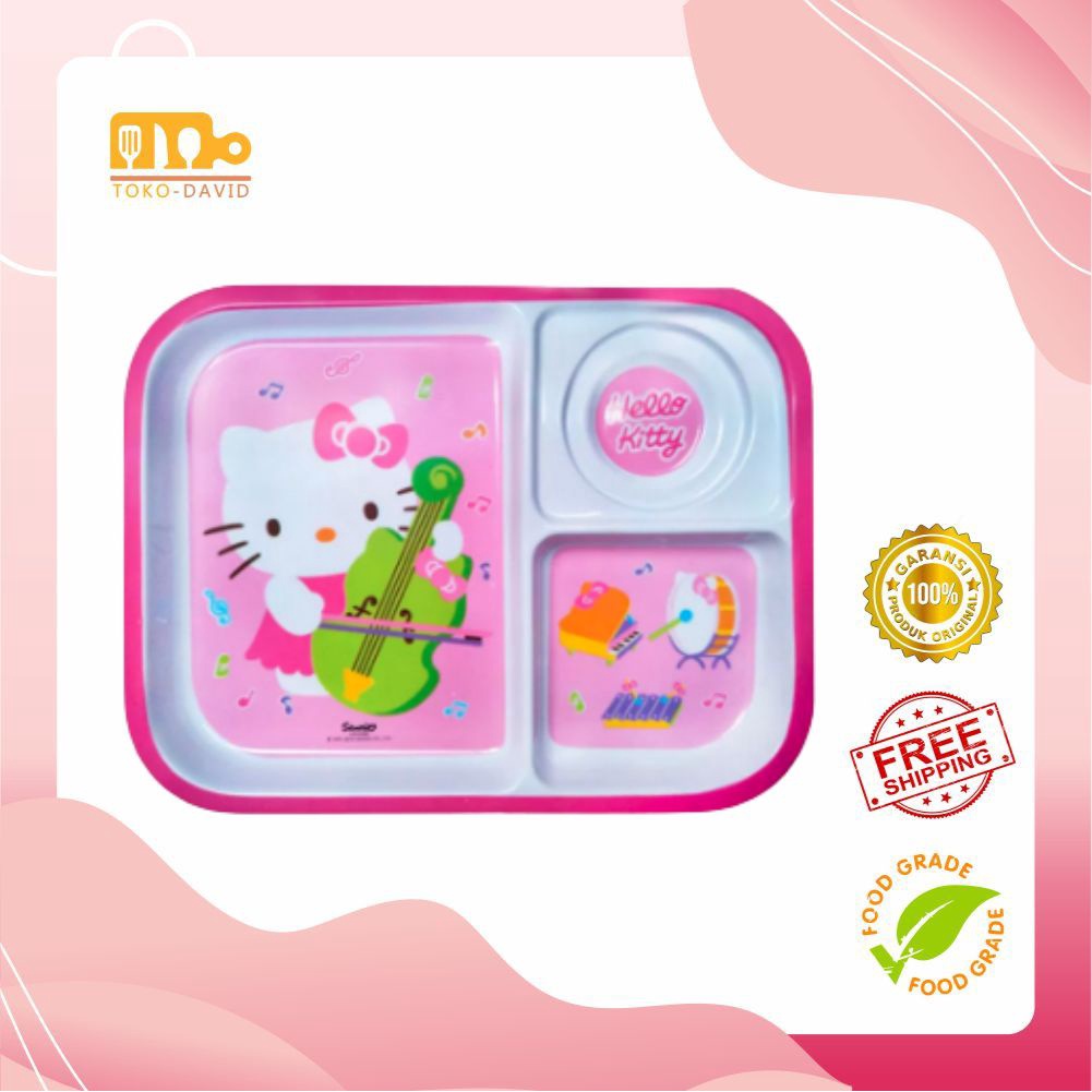 FM - Piring Baby Segi 10.5" Hello Kitty Vanda - Piring 3 Sekat