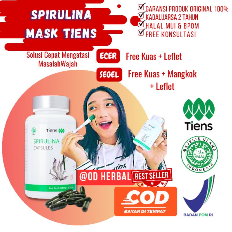 [COD] Masker Spirulina Tiens Original | Spirulina Tiens Perkapsul Ready Perpaket Masker Spirulina Ti