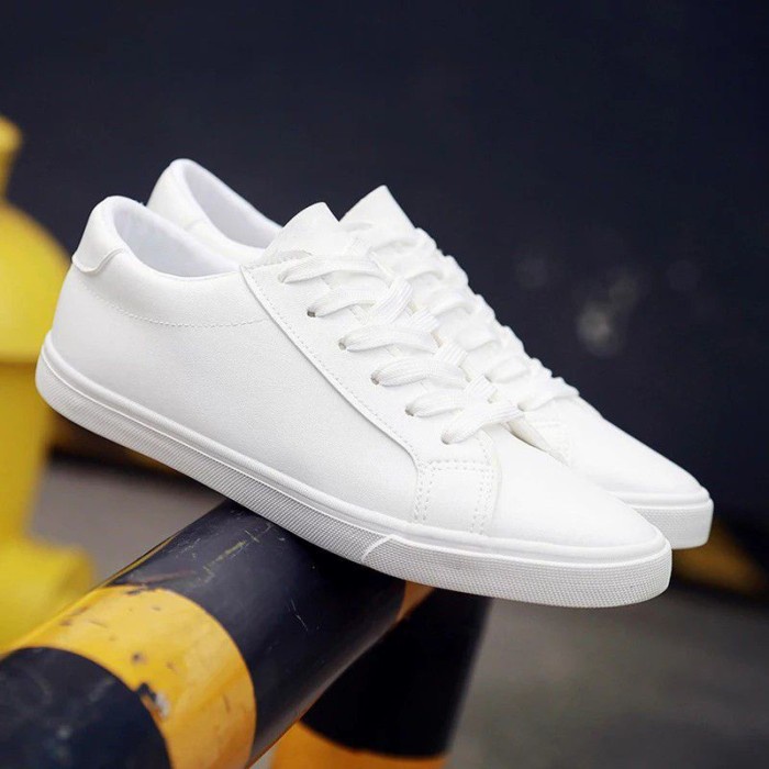ZP Sepatu Sneaker Putih Polos, Sepatu Putih Casual Pria Wanita - 39