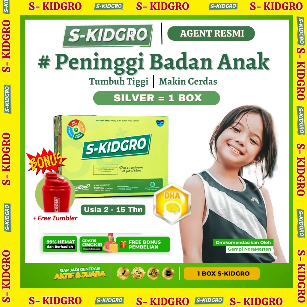 S-KIDGRO Susu Peninggi Badan Anak Terbaik  | Suplemen Peninggi Badan High Calcium | Susu peninggi Ba