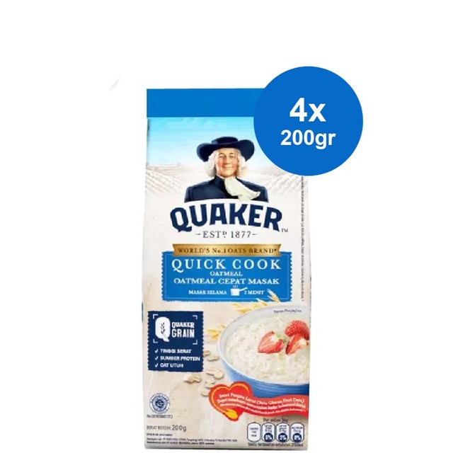 

Quaker Quick Cook Oatmeal 200 gr x 4