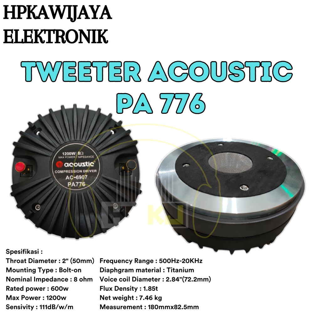 DRIVER TWEETER ACOUSTIC PA-776 Twiter acoustic pa 776