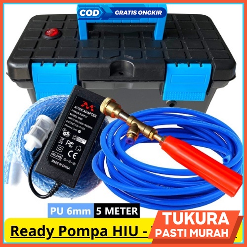 Paket Set Alat Mesin Pompa Box Mini untuk Cuci Motor Mobil AC Portable Selang 6mm