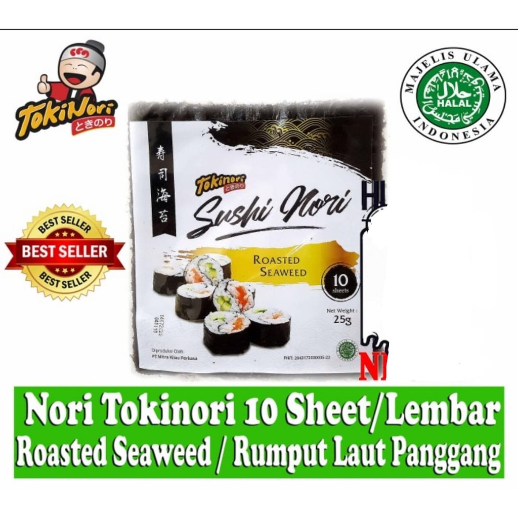 

NORI TOKINORI SUSHI NORI 10 LMBAR ROASTED SEAWEED RUMPUT LAUT PANGGANG