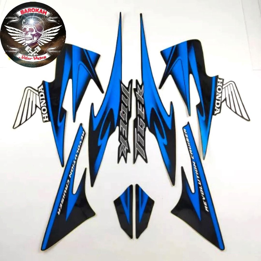 AJS Striping Stiker  List motor honda tiger  2011 2012 2013  revo variasi hitam biru List Bodi stand