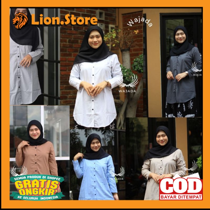 Kemeja tunik polos terkini kemeja tunik polos foto asli | kemeja tunik santriwati kemeja tunik tunik