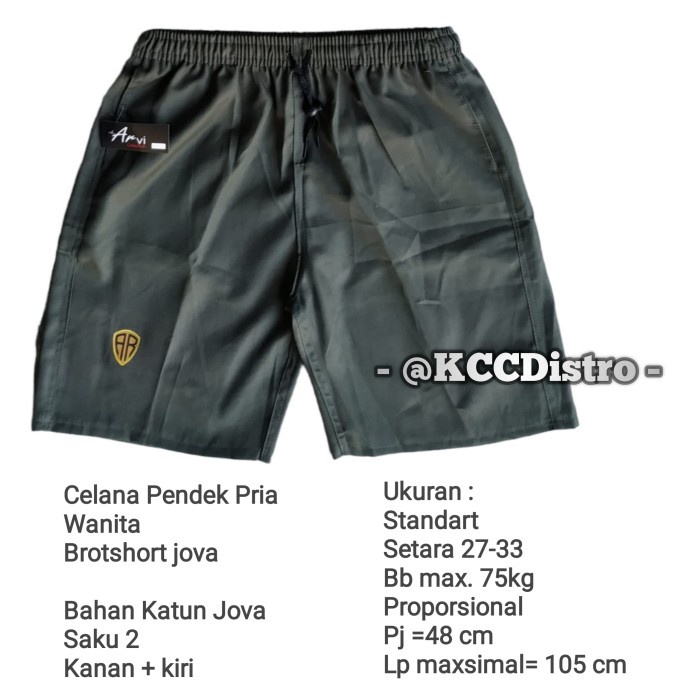 Celana Pendek Pria dan Wanita Broadshort jova santai premium murah chinos chino santai harian