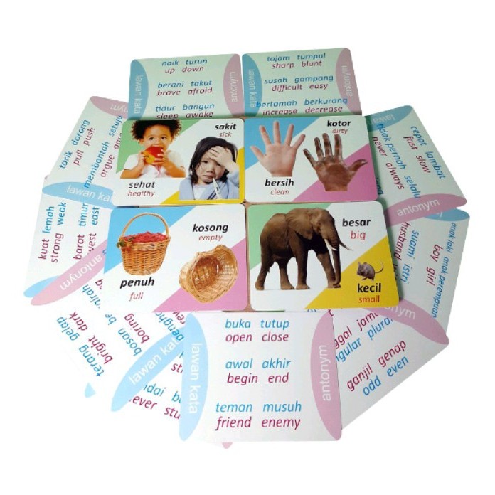 Kartu Antonim Lawan Kata  Cards Terapi Wicara Perilaku Autis