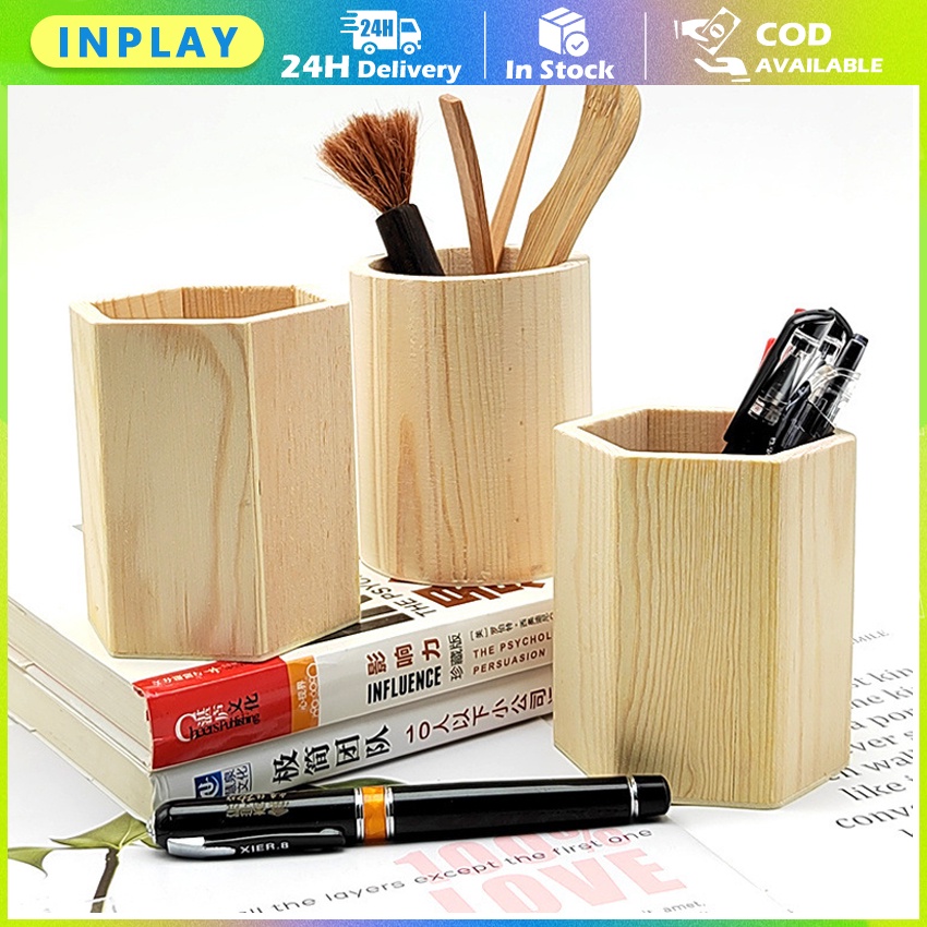 Kotak Kayu Tempat Sendok Wadah Sendok / Tempat Sendok Pensil Ballpoint Wood Organizer