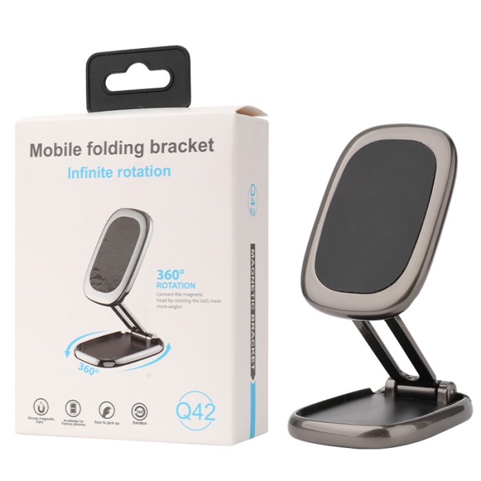 Phone Holder Magnet Lipat Mini Magnetic Car Alloy Folding Rotating Q42