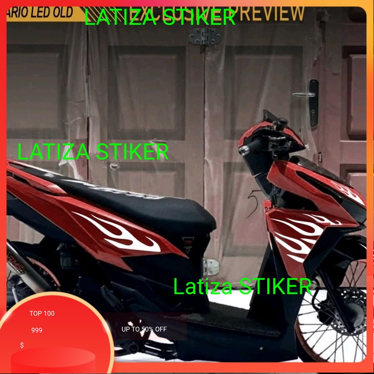 STIKER V12 CUTTING STICKER STRIPING VARIO 125-150 LED NEW DESIGN API HOT WHEELS STRIPING VARIO API S