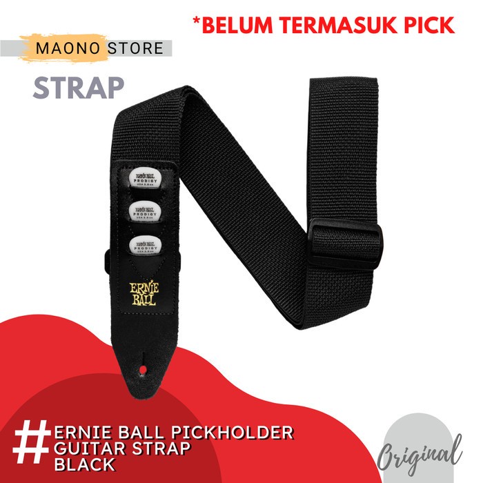 

Ernie Ball Pickholder Guitar Strap - Strap Gitar - BLACK