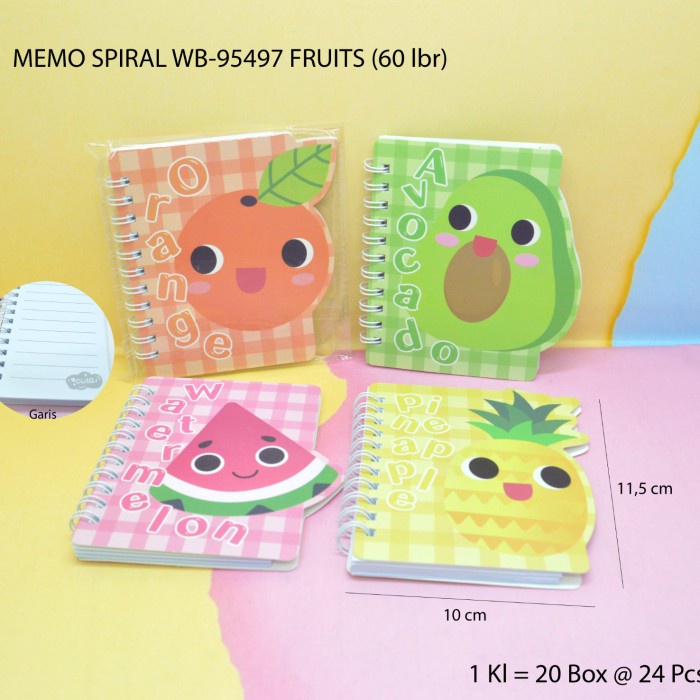 

memo ring spiral motif buah fruit satuan