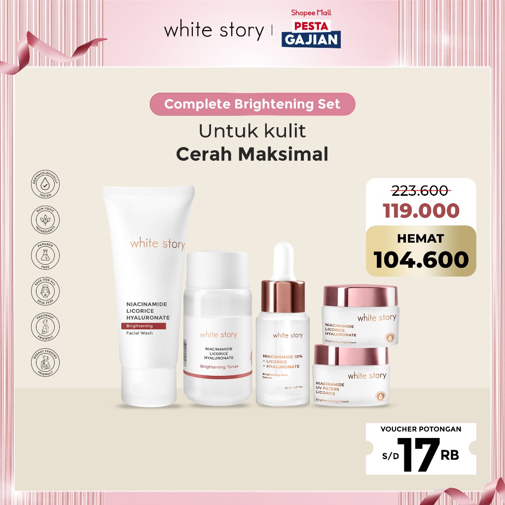 White Story Complete Brightening Set & Barrier Package Paket Skincare White story Brightening Facial