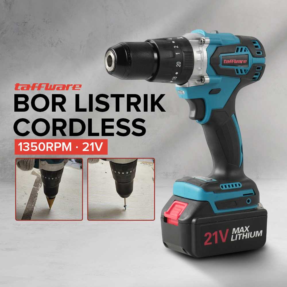 

Taffware Bor Listrik Cordless Brushless 1350RPM 21V - LB176