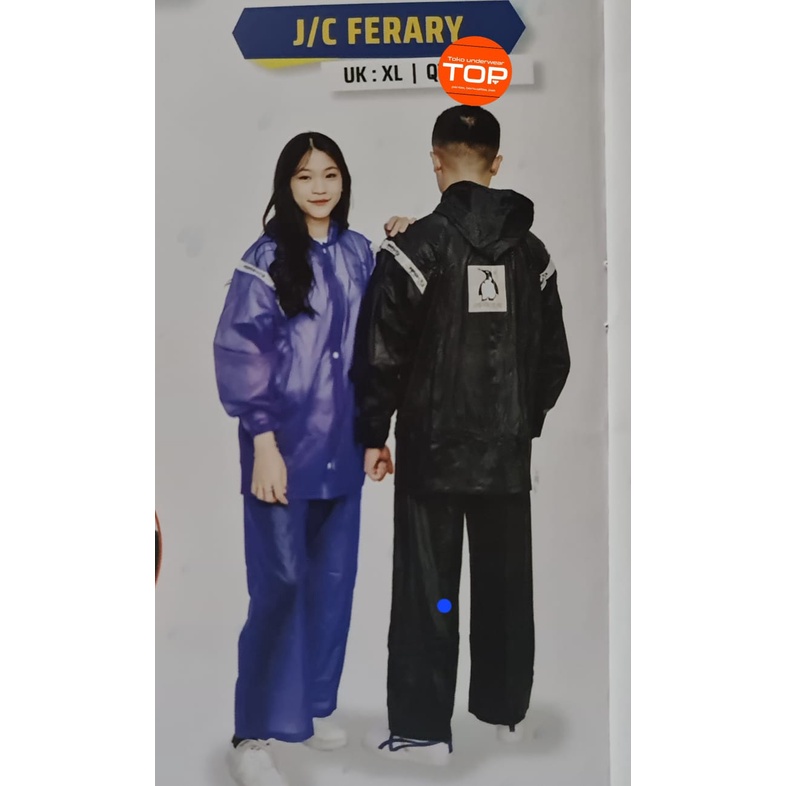Penguin's Jas Hujan Ferrari raincoat setelan jaket celana bahan pvc original