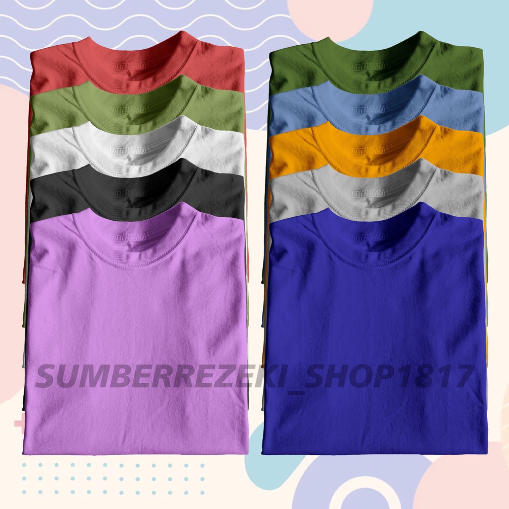 Kaos Polos cotton combed 24 s ONECK unisex tangan pendek kaos pria kaos wanita kaos anak kaos over size kaos anak laki laki kaos polos pria warna putih SUMBERREZEKI_SHOP1817