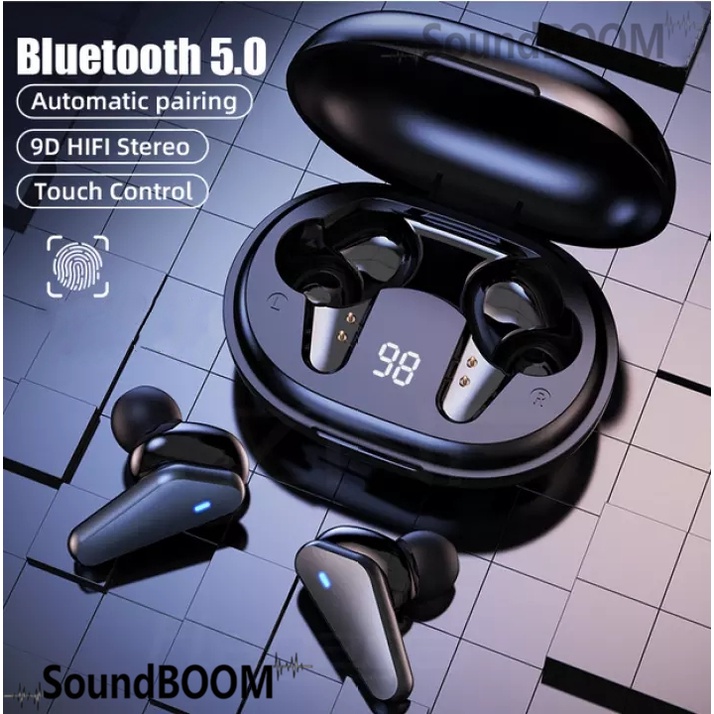SoundBOOM Headset Bluetooth TWS Earphone Bluetooth Earphone Nirkabel Bluetooth Earphone Tahan Air Ol