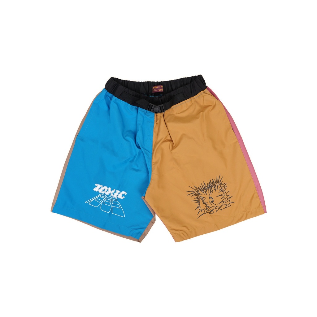 Toxic For Peace - Multi Color Parachute Short Pants - Header