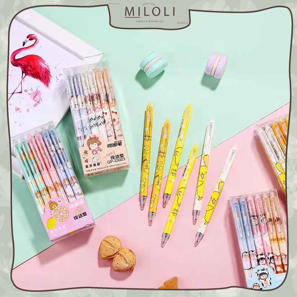 

[MILOLI] 1pcs Pulpen CARTOON RANDOM ERASABLE PEN GEL Pena Penghapus 0.5mm Pena gel cair - D0055