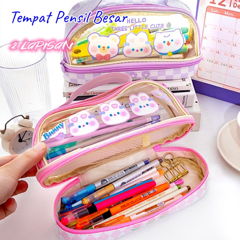 

Tempat Pensil Besar,Transparan Pvc Pencil Case, Tas Pensil Murid Lucu,Kotak Pensil Anak Esthetis