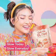 Call Me Glow Peach by Sarwendah Minuman Serbuk Kolagen Collagen Drink - 50 gram kemasan Pouch Booste