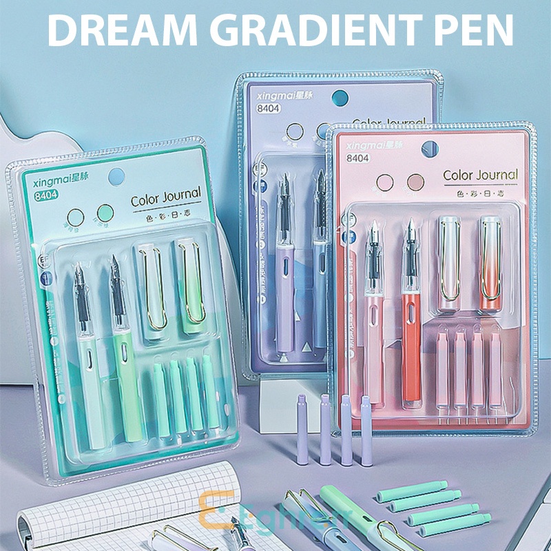 

✨EG-Set Pulpen Premium 0.38mm Gradien Fountain Pen Kantung tinta pulpen set pulpen Pena kantor Alat Tulis Siswa-Eghrerr