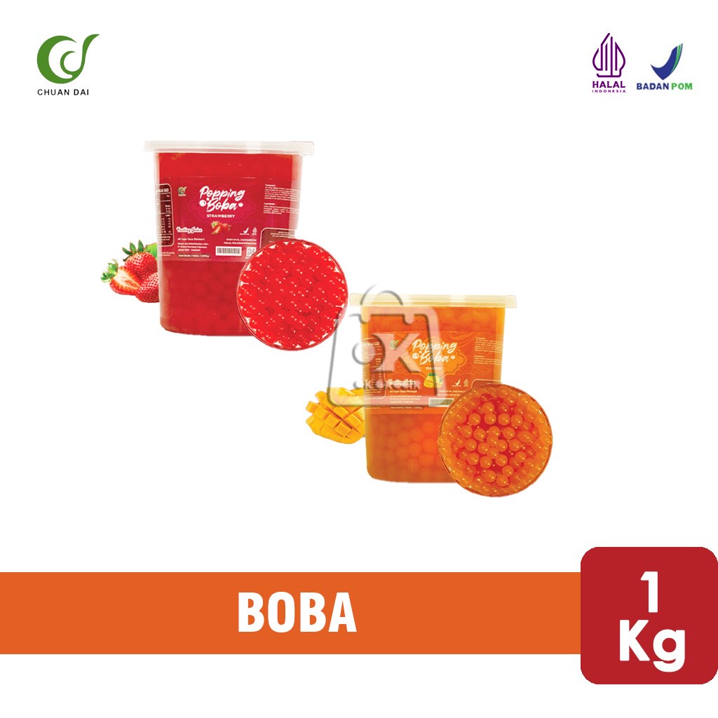 

Popping Boba Coating Juice / Topping Boba Strawberry Mangga (1 Kg)