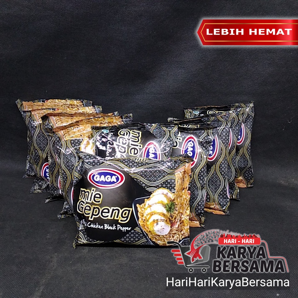 

GAGA MIE GEPENG MI INSTAN GORENG RASA AYAM LADA HITAM PACK 10 BUNGKUS X 75GR