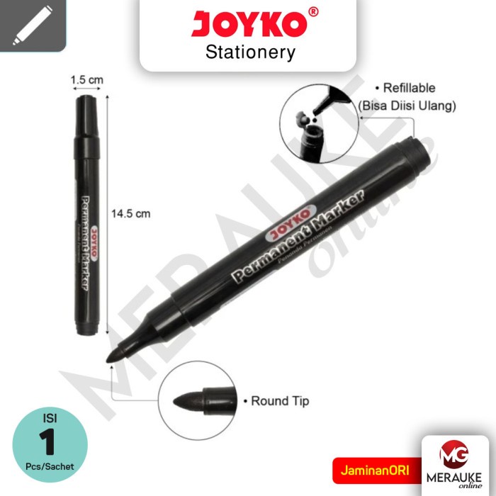 

JOYKO Spidol Permanen / Permanent Marker Round Tip Refillable