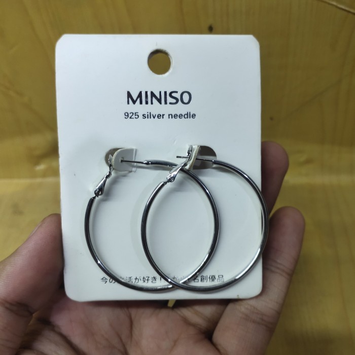 Anting Miniso 925 Silver Needle Earrings 2 Pairs