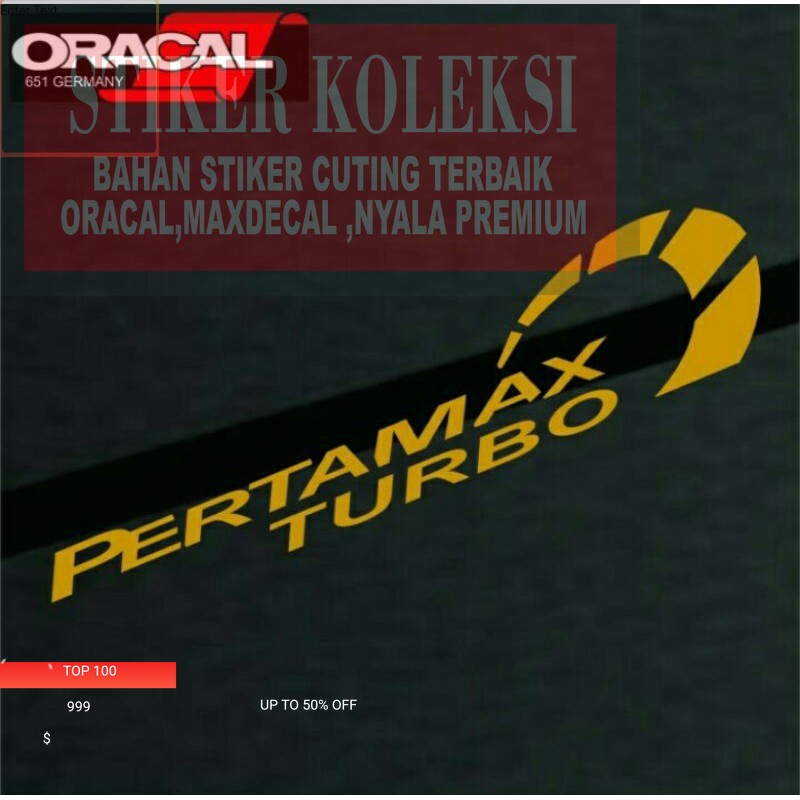 STIKER CUTTING PERTAMAX TURBO