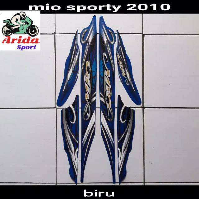 striping mio smile sticker  yamaha mio smile sporty karbu lama thn 2010 biru stiker mio smile old